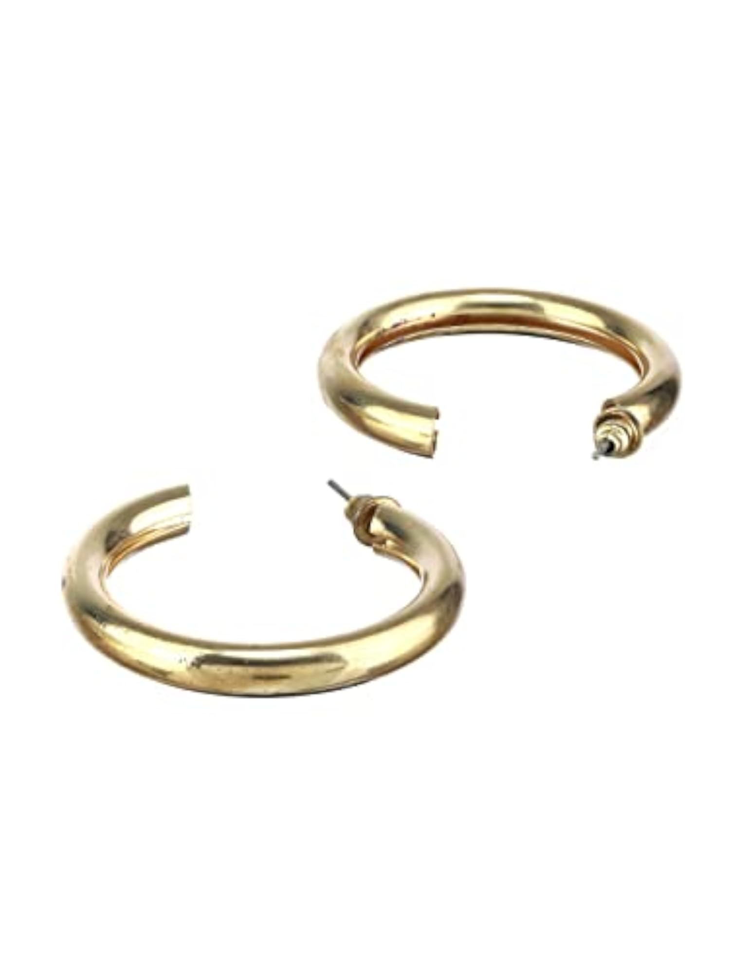 Plated Brass Hoops and Stud Earrings Set of 6